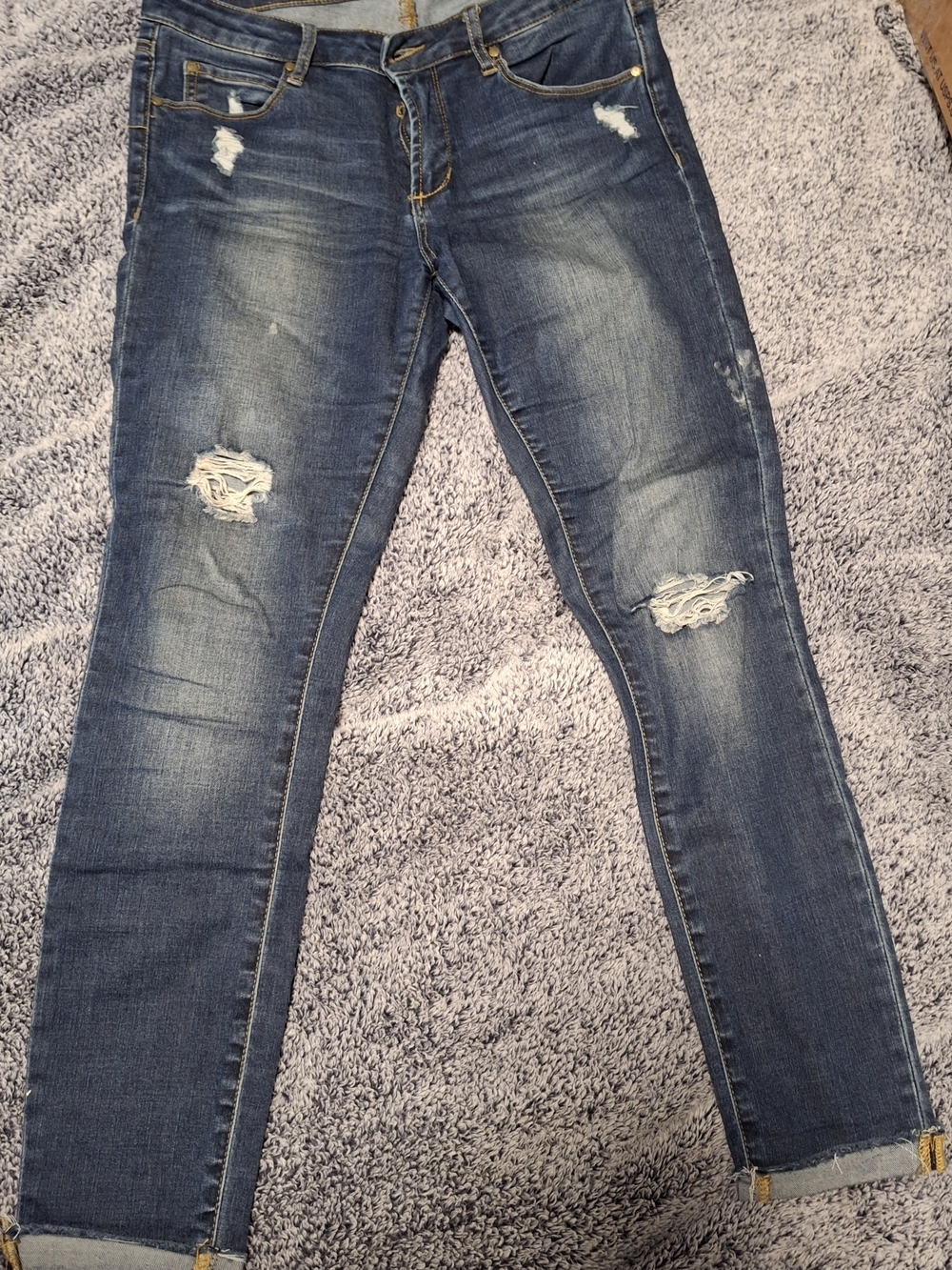 Articles Of Society Distressed Dark Blue Skinny Jeans